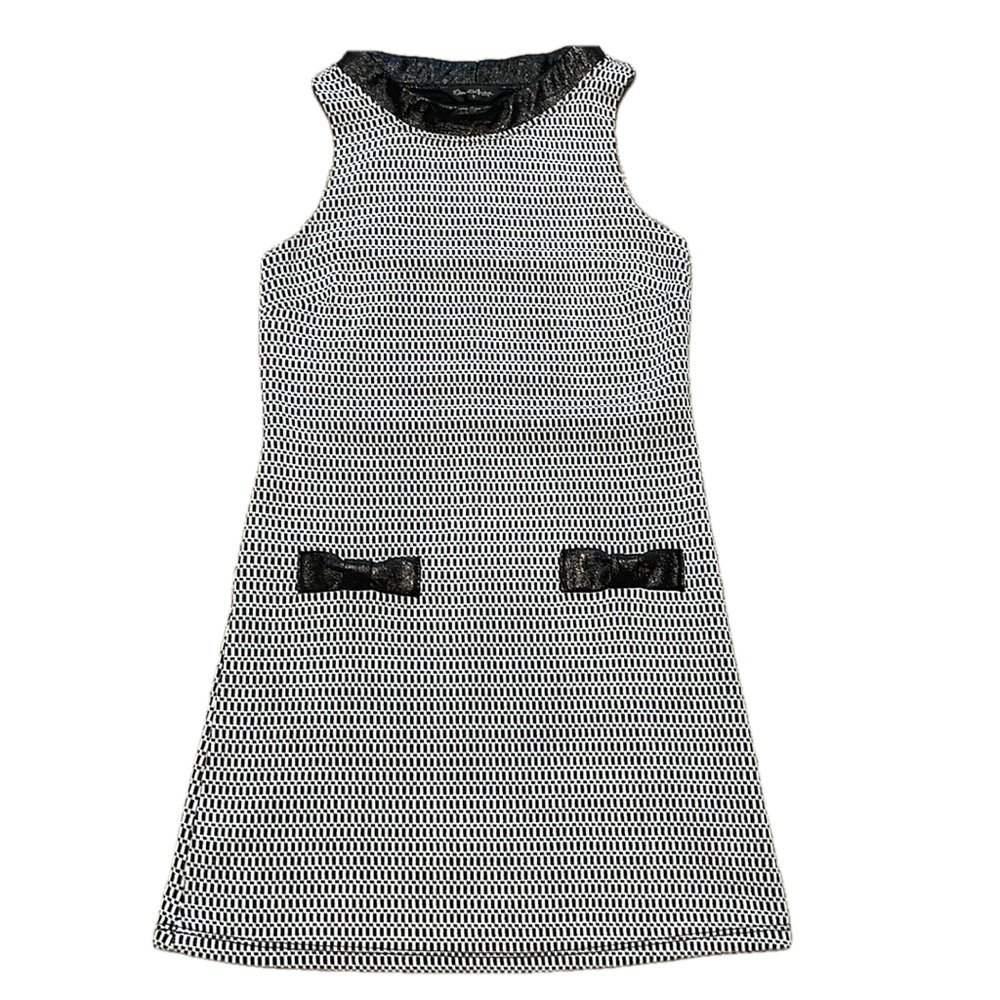 Miss Selfridge black/ white sleeveless knit dress sz 4